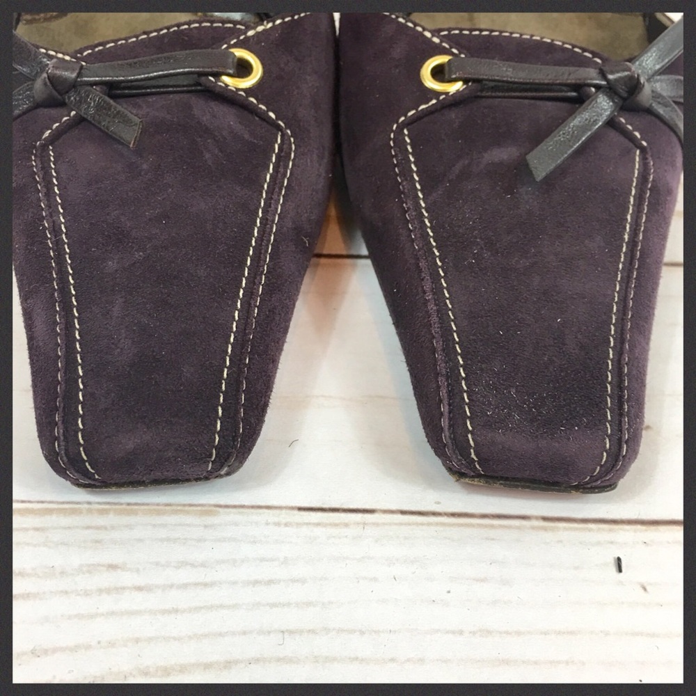 Kate Spade Eggplant Suede Kitten Heel Pumps Sz 8 - Picture 7 of 8